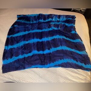 Handmade Versatile Blue Tie-Dye Silk Women's 100% Silk Scarf